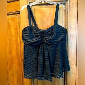 Fit 4 U black A-Line Bandeau tankini swim top, 16W